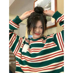 Retro Alphabet Embroidered Striped Sweater - Rose & Ruffles