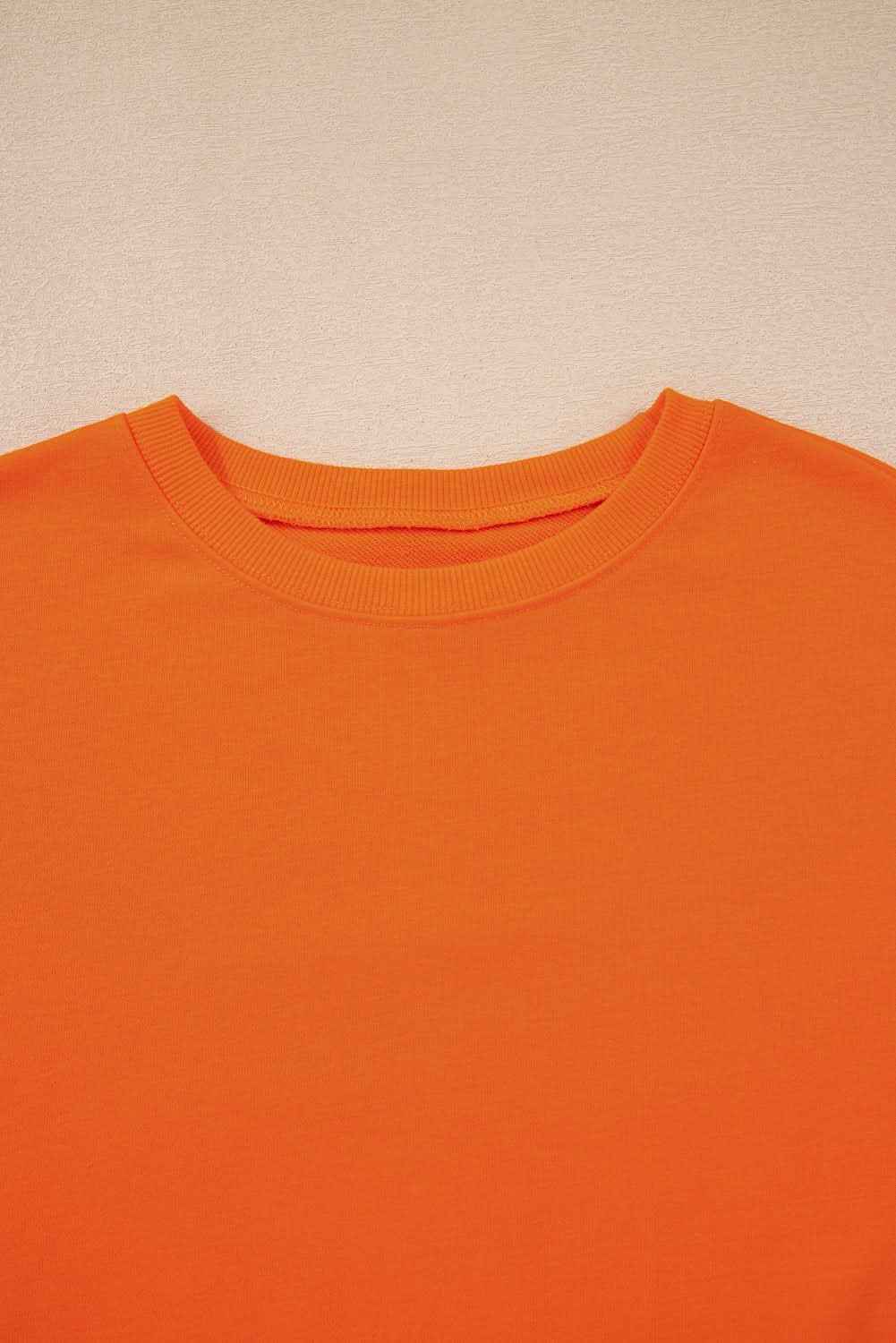 Navy Blue Varsity Stripe Detail Drop Shoulder Pullover Mini Skirt Set