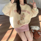 Printed Loose Pullover - Rose & Ruffles