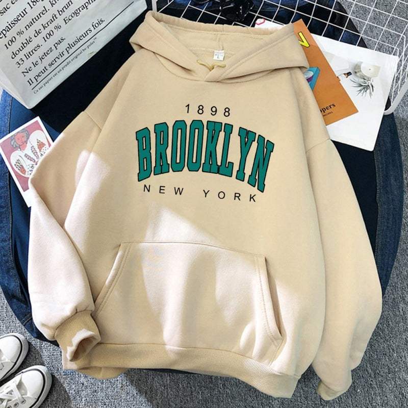 Brooklyn New York Printed Hoodie - Rose & Ruffles