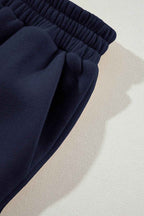 Gray Solid Exposed Seams Hoodie and Joggers Activewear Set