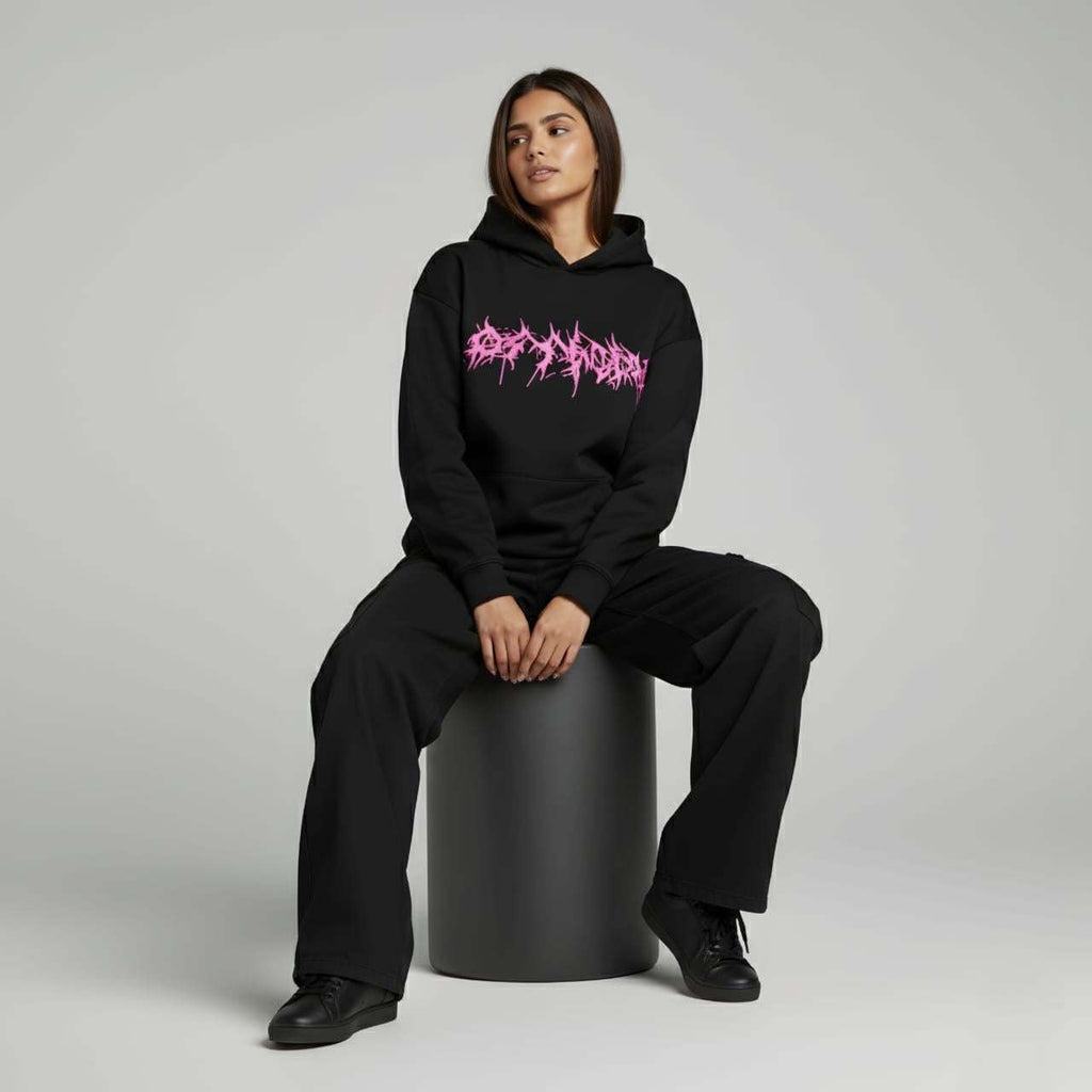 Neon Chaos Oversized Streetwear Hoodie (Unisex) - Rose & Ruffles