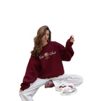 Fashion Printing Round-neck Pullover Women - Rose & Ruffles