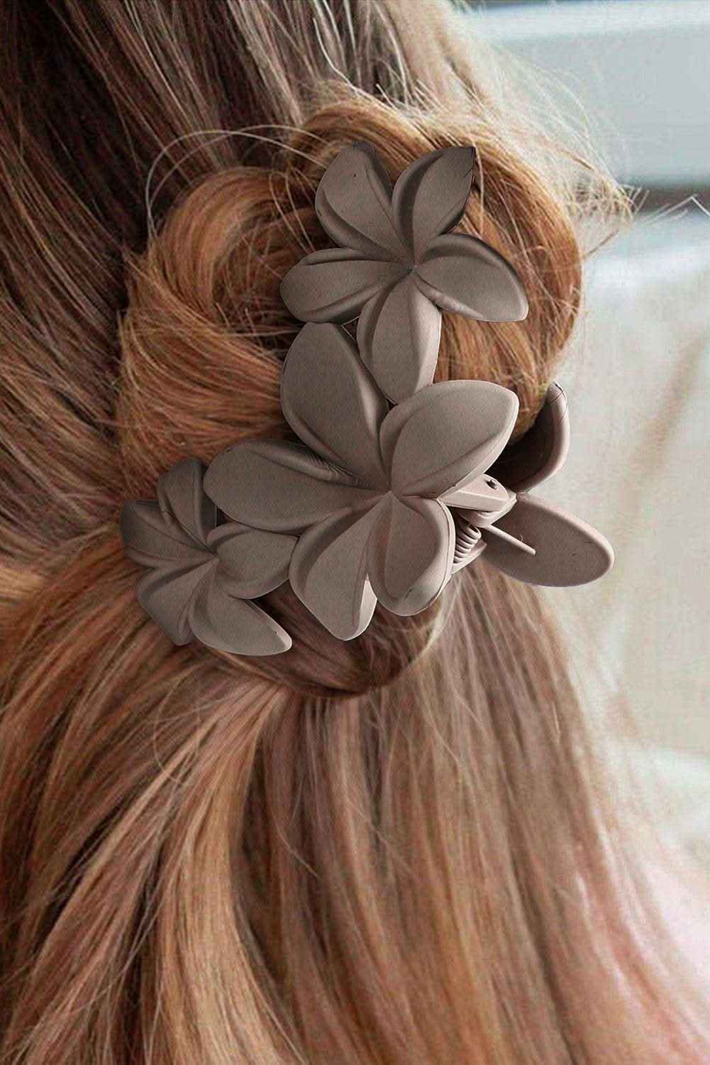 Parchment 3D Flower Plastic Resin Hair Claw (Slight Color Variations)