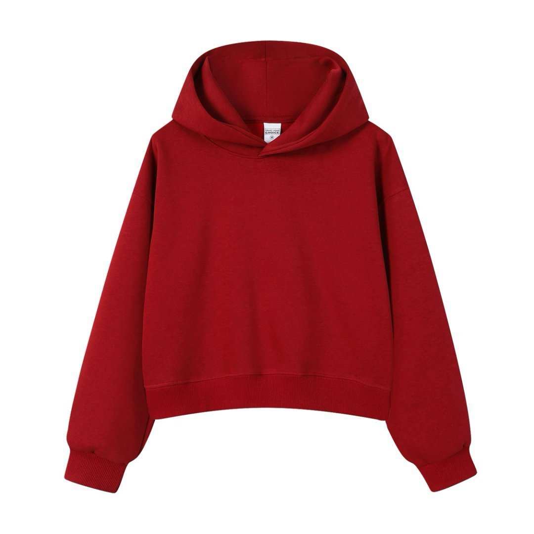 Velora Cotton Cropped Hoodie - Rose & Ruffles