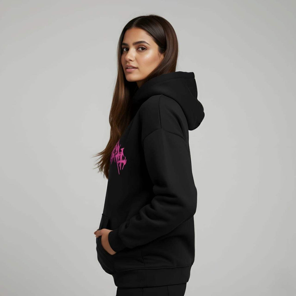 Neon Chaos Oversized Streetwear Hoodie (Unisex) - Rose & Ruffles