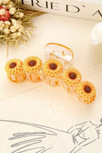 Jurassic Gold Sunflower Decor Plastic Resin Claw Clip