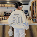 Loose  Pullover Sweatshirt Women - Rose & Ruffles