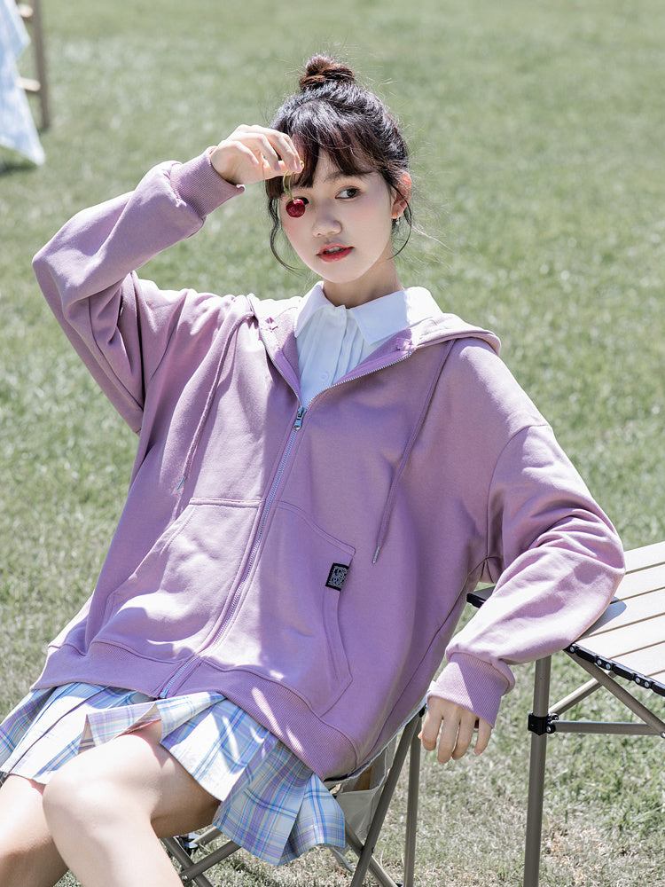 Elegant Knit Zip Jacket – Long Sleeve Comfort Fit - Rose & Ruffles