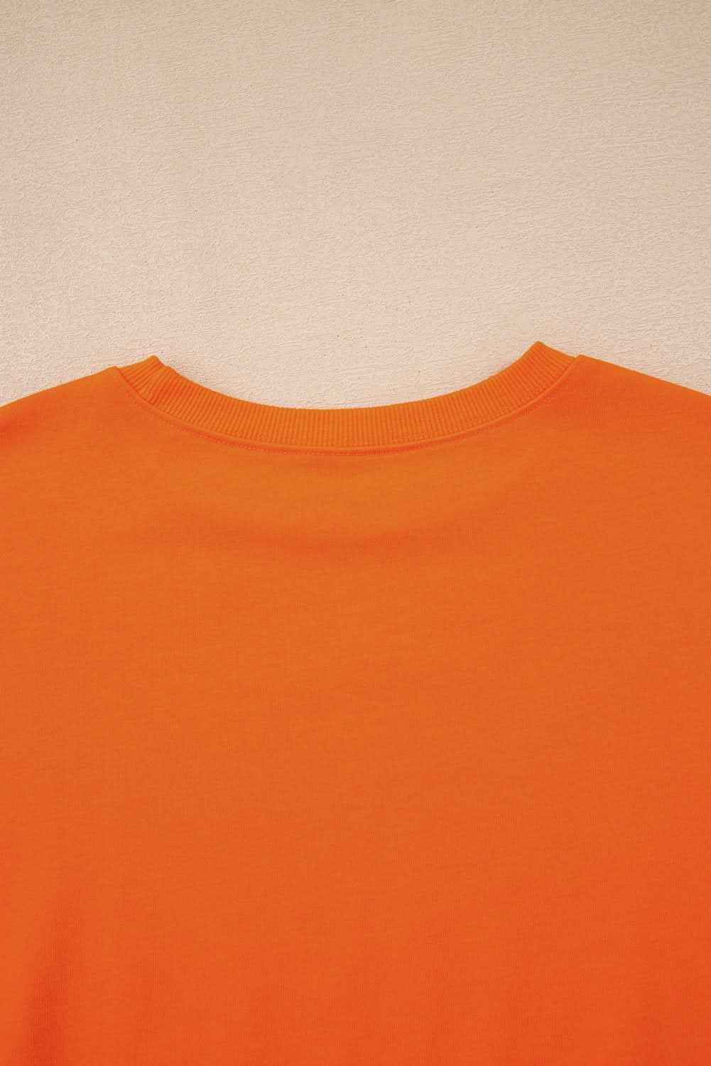 Navy Blue Varsity Stripe Detail Drop Shoulder Pullover Mini Skirt Set