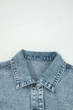 Myosotis Button Flap Pocket Frayed Detail Denim Vest