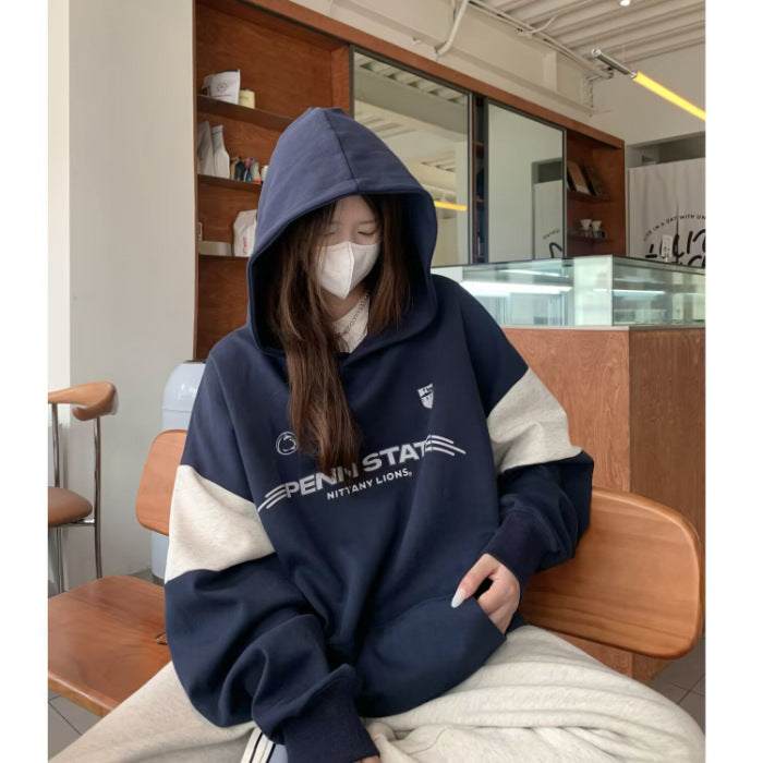 Women's Autumn Hooded Pullover – Effortless Idle Style - Rose & Ruffles