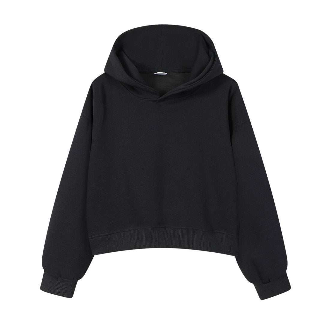 Velora Cotton Cropped Hoodie - Rose & Ruffles