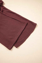 Red Dahlia Solid Color Ribbed Ruffle Tank Top and Pants Set