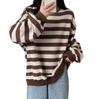 Retro Printed Crew Neck Sweatshirt Women - Rose & Ruffles