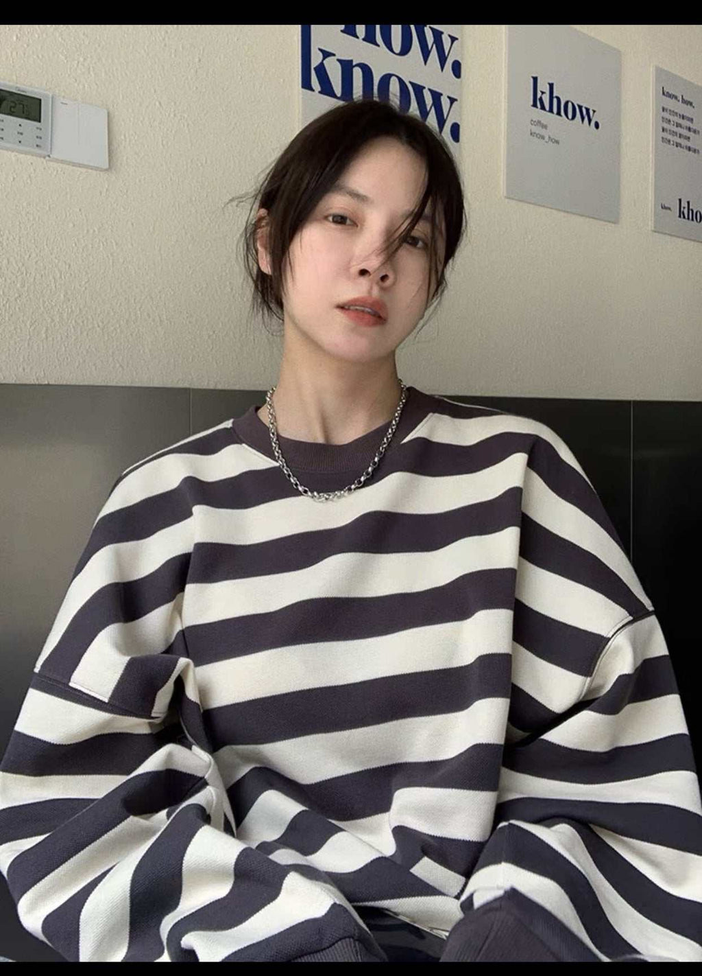 Fashion Striped Pullover Sweatshirt - Rose & Ruffles