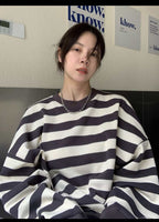 Fashion Striped Pullover Sweatshirt - Rose & Ruffles