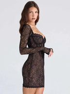 JULISSA MO Autumn New Long Sleeve Stretch Lace - Rose & Ruffles