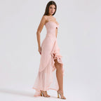 Backless Mesh Halter Fishtail Dress – The Midnight Glam Edit - Rose & Ruffles