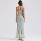 Backless Mesh Halter Fishtail Dress – The Midnight Glam Edit - Rose & Ruffles