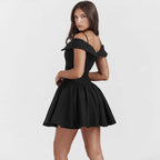 One Shoulder Spicy Girl Slim Black Dress - Rose & Ruffles
