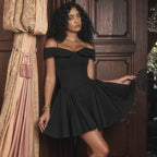 One Shoulder Spicy Girl Slim Black Dress - Rose & Ruffles