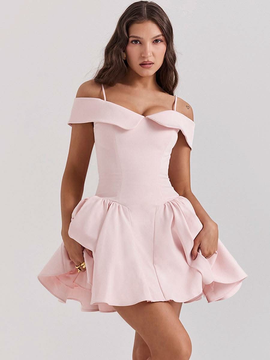 One Shoulder Spicy Girl Slim Black Dress - Rose & Ruffles