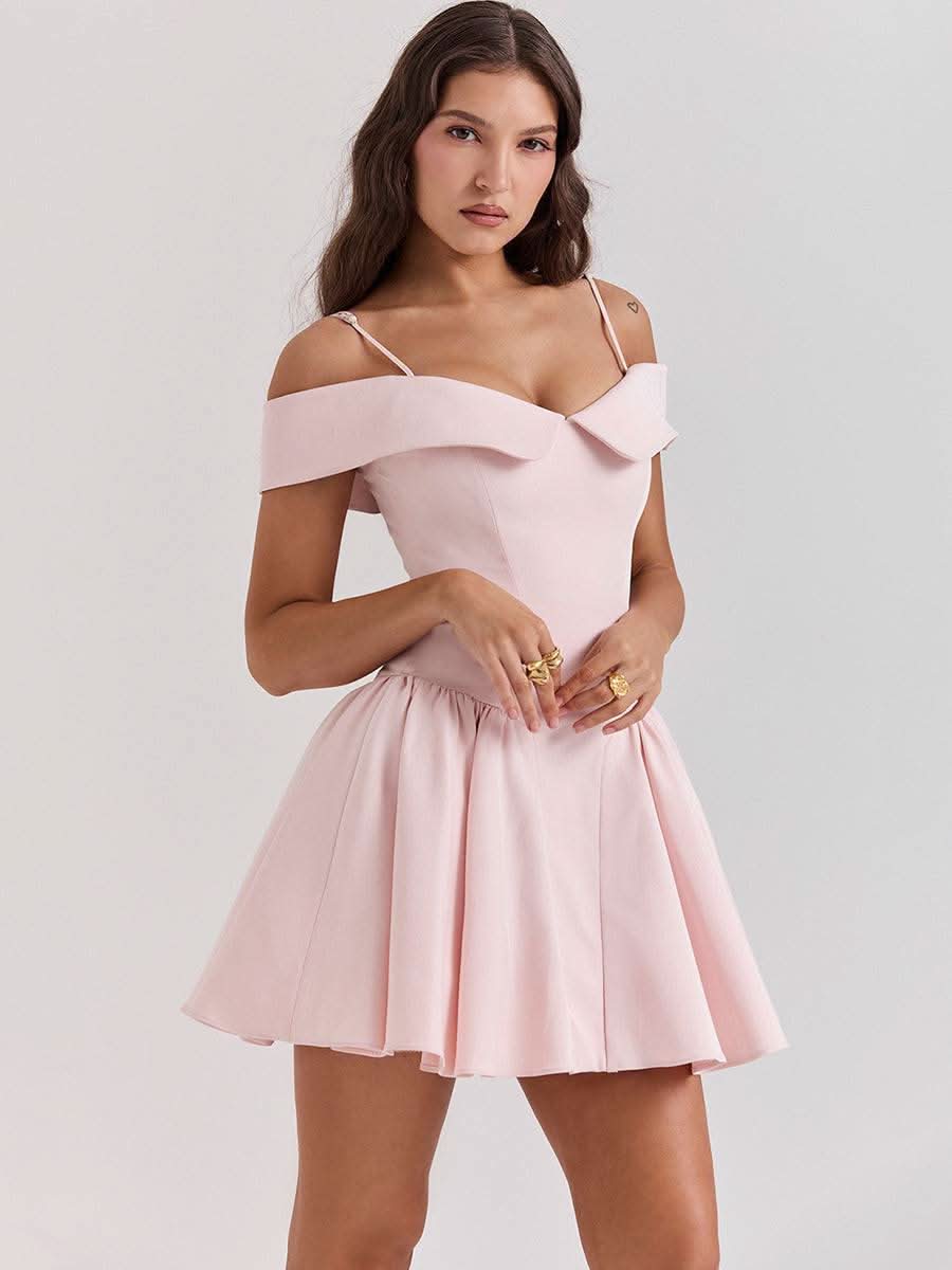One Shoulder Spicy Girl Slim Black Dress - Rose & Ruffles