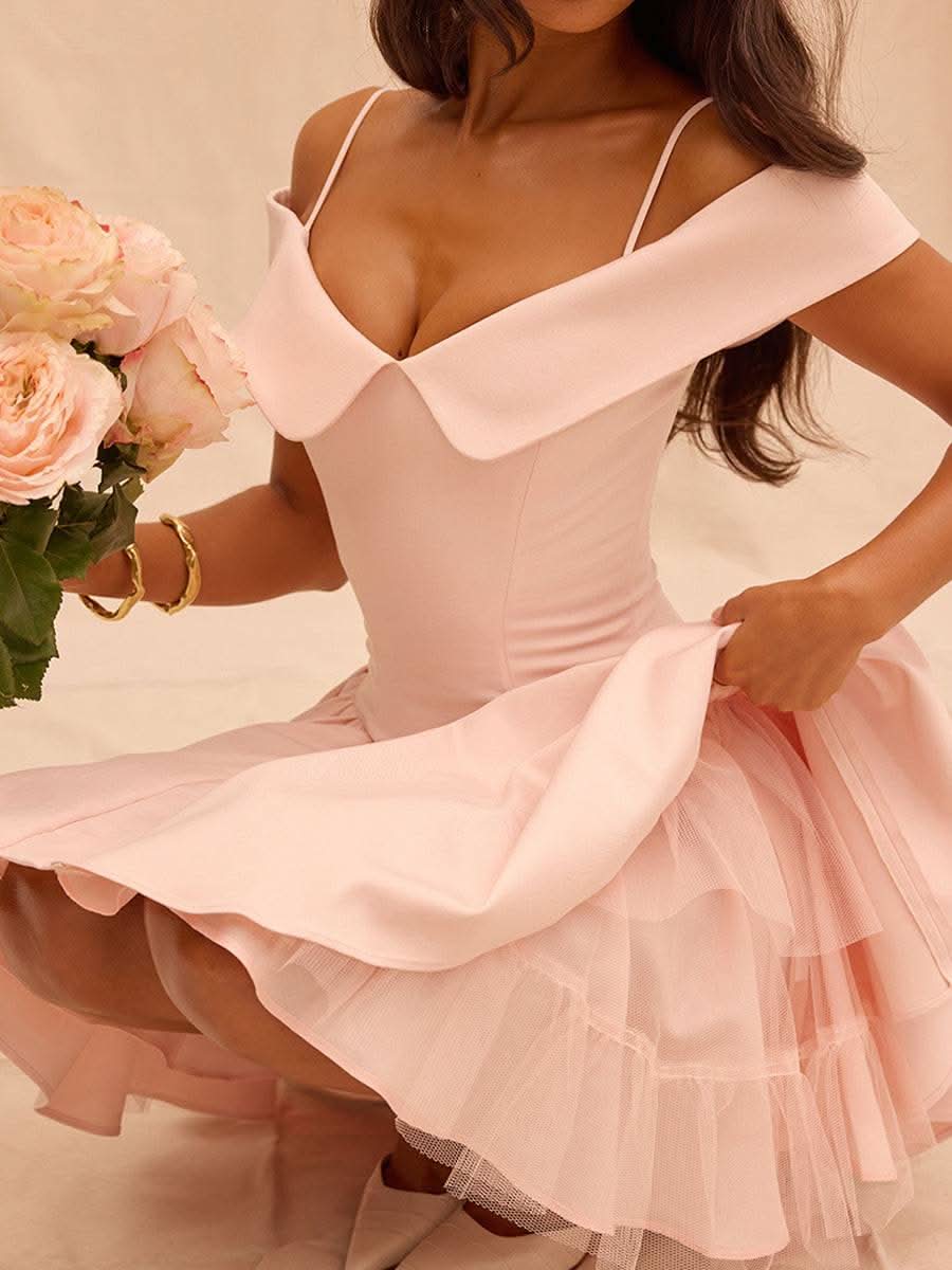 One Shoulder Spicy Girl Slim Black Dress - Rose & Ruffles