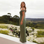 Off-the-shoulder neckline temperament lace-up - Rose & Ruffles