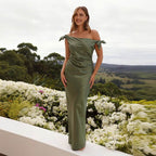 Off-the-shoulder neckline temperament lace-up - Rose & Ruffles