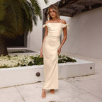 Off-the-shoulder neckline temperament lace-up - Rose & Ruffles