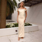 Off-the-shoulder neckline temperament lace-up - Rose & Ruffles