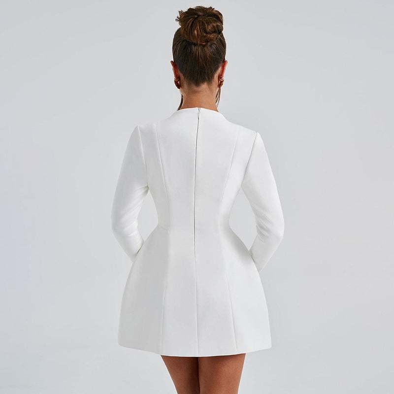 Deep V waist A swing three-dimensional tailoring sexy dress - Rose & Ruffles