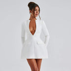 Deep V waist A swing three-dimensional tailoring sexy dress - Rose & Ruffles