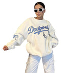 Loose  Pullover Sweatshirt Women - Rose & Ruffles