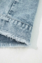 Myosotis Button Flap Pocket Frayed Detail Denim Vest