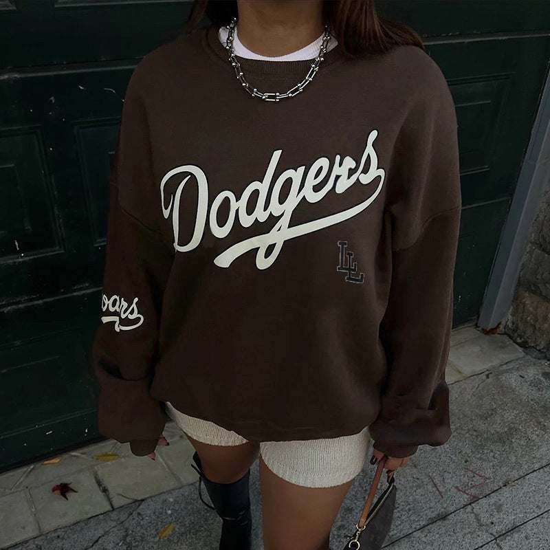 Loose  Pullover Sweatshirt Women - Rose & Ruffles