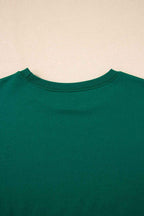 Navy Blue Varsity Stripe Detail Drop Shoulder Pullover Mini Skirt Set