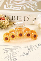 Jurassic Gold Sunflower Decor Plastic Resin Claw Clip