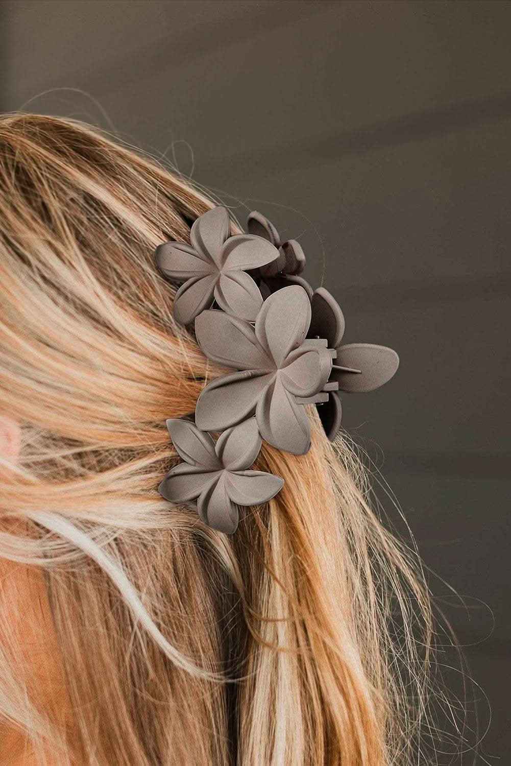 Parchment 3D Flower Plastic Resin Hair Claw (Slight Color Variations)