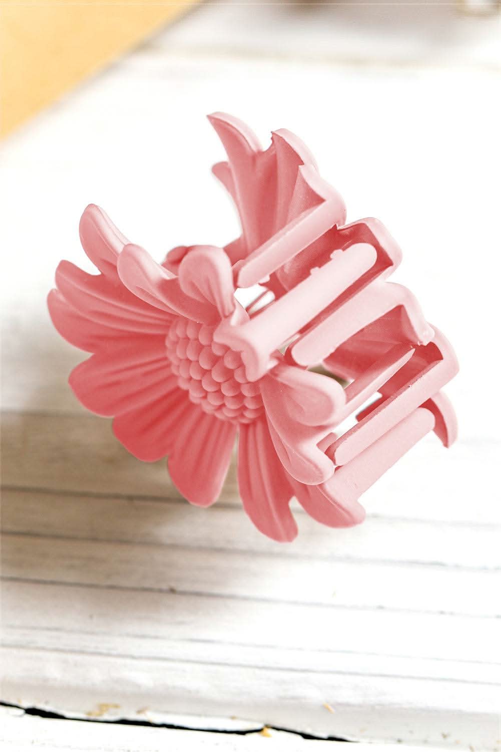 Pink Boho Daisy Flower Frosted Hair Clawclip - Rose & Ruffles