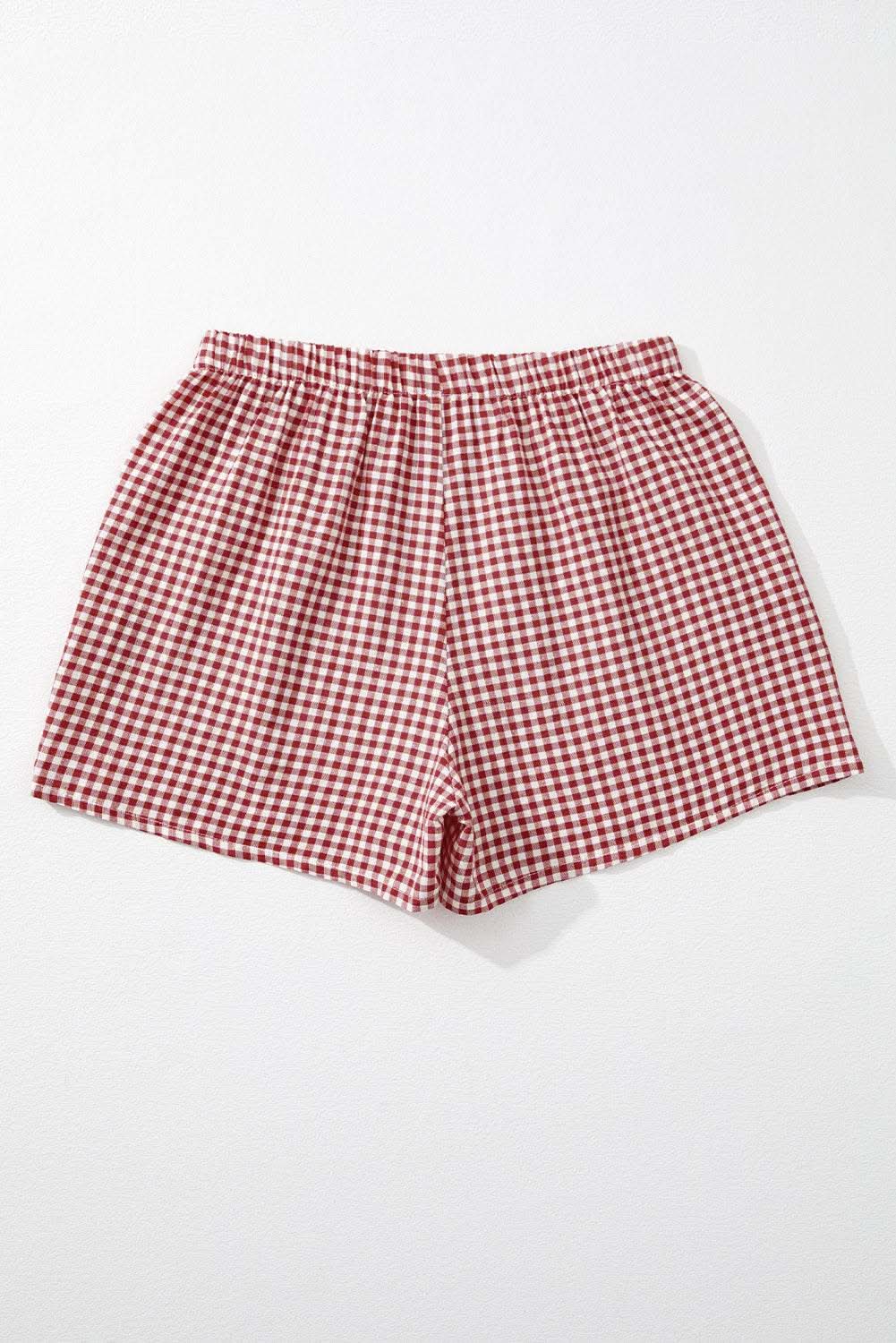 Black Gingham Printed High Waist Shorts - Rose & Ruffles