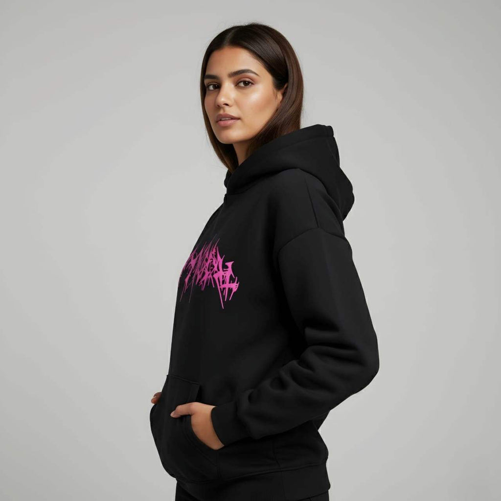 Neon Chaos Oversized Streetwear Hoodie (Unisex) - Rose & Ruffles