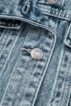 Myosotis Button Flap Pocket Frayed Detail Denim Vest