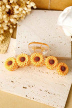 Jurassic Gold Sunflower Decor Plastic Resin Claw Clip